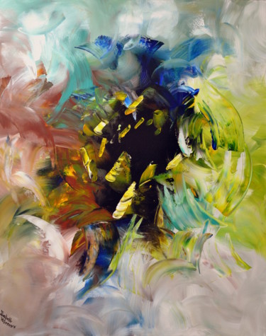 Картина под названием "la palette enchantée" - Isabelle Vobmann, Подлинное произведение искусства, Акрил Установлен на Дерев…