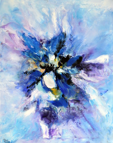 Peinture intitulée "Blue mystery" par Isabelle Vobmann, Œuvre d'art originale, Acrylique