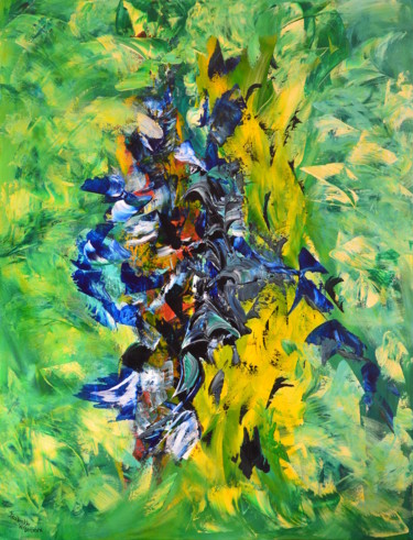 Malerei mit dem Titel "Hidden-paradise" von Isabelle Vobmann, Original-Kunstwerk, Acryl