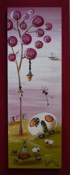 Painting titled "la caravane de mes…" by Isabelle Weber, Original Artwork, Acrylic