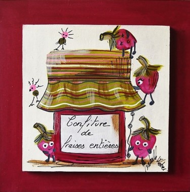 Artcraft titled "confiture de fraise…" by Isabelle Weber, Original Artwork, Home Décor