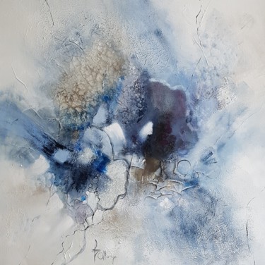Dream in blue n°332 Peinture intitulée "Dream in blue n°332" par Isabel Ollange, Œuvre d'art originale, Huile Monté sur Châssis