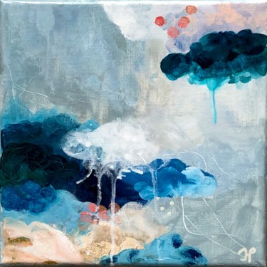 Painting titled "Blue floating cloud…" by Isabel Pauvert, Original Artwork, Acrylic