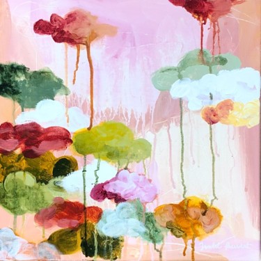 Peinture intitulée "Pink floating cloud…" par Isabel Pauvert, Œuvre d'art originale, Acrylique