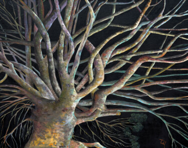 Painting titled "TREE OF LIFE" by Isabel Robledo, Original Artwork, Oil