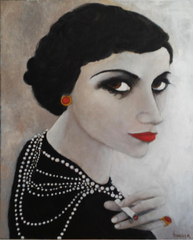 Pittura intitolato "Mademoiselle Coco" da Isabel Torner, Opera d'arte originale, Olio