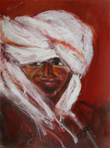 Peinture intitulée "touareg" par Isabelle Ferrand, Œuvre d'art originale