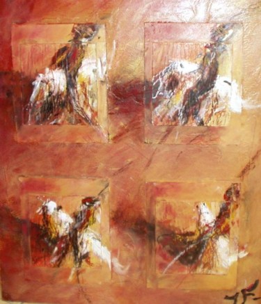 Peinture intitulée "picador chevauchant" par Isabelle Ferrand, Œuvre d'art originale