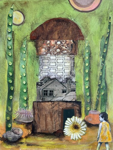 Painting titled "Margerite s'y promè…" by Isabelle Chartrand, Original Artwork, Collages