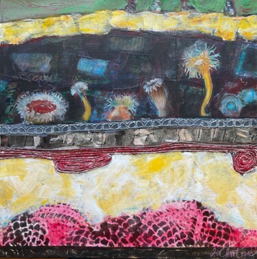 Картина под названием "Anémone" - Isabelle Chartrand, Подлинное произведение искусства, Акрил Установлен на Деревянная рама…