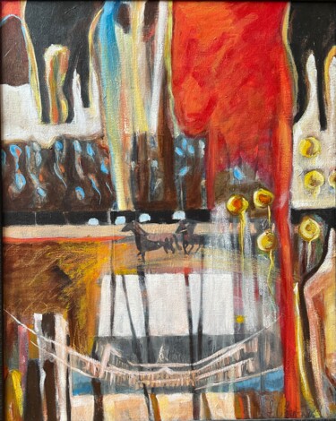 Картина под названием "Chapiteau" - Isabelle Chartrand, Подлинное произведение искусства, Акрил Установлен на Деревянная рам…