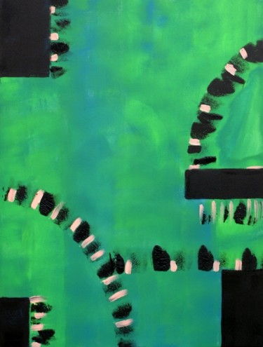 Malerei mit dem Titel "Abstract" von Sandra Guedes, Original-Kunstwerk, Öl