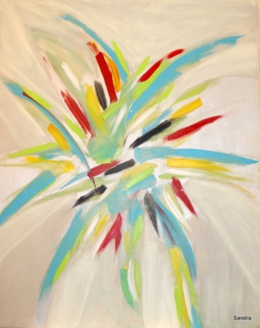 Painting titled "Abstracto" by Sandra Guedes, Original Artwork, Oil