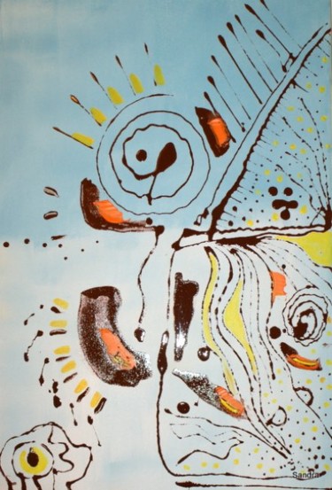 绘画 标题为“Abstract” 由Sandra Guedes, 原创艺术品, 油