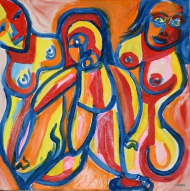 Schilderij getiteld "Women" door Sandra Guedes, Origineel Kunstwerk, Olie
