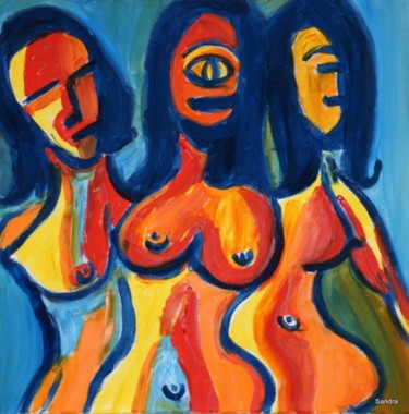 Painting titled "WOMEN2" by Sandra Guedes, Original Artwork