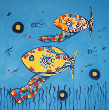 Malerei mit dem Titel "OCEAN3" von Sandra Guedes, Original-Kunstwerk, Öl