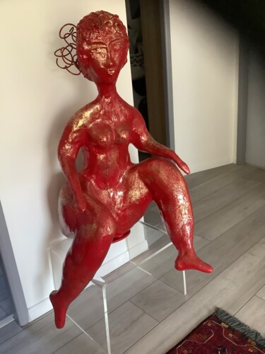 Sculpture titled "Rosa" by Isadiva, Original Artwork, Metals