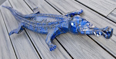 Sculpture titled "Gator" by Isadiva, Original Artwork, Metals