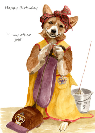 Painting titled "My other Job" by Toffee Nose, Original Artwork, Watercolor