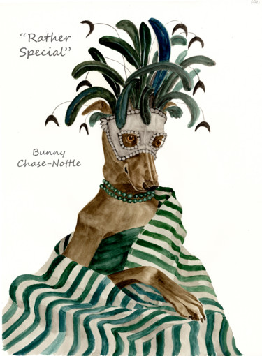 Malarstwo zatytułowany „Bunny Chase Nottle” autorstwa Toffee Nose, Oryginalna praca, Akwarela