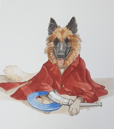 Painting titled "Ragnar" by Toffee Nose, Original Artwork, Watercolor