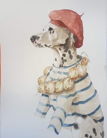 Painting titled "Luna Berry" by Toffee Nose, Original Artwork, Watercolor