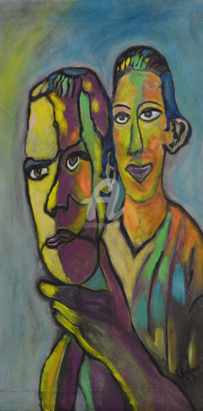 isafara, He coute 5 Peinture intitulée "isafara, He coute 5" par Isafara, Œuvre d'art originale, Acrylique