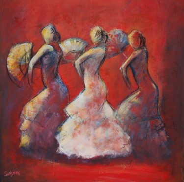 Painting titled "danseuses" by Isabelle Husson, Original Artwork, Acrylic