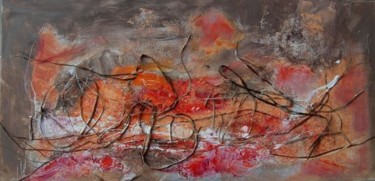 Peinture intitulée "Incendie à Roquebru…" par Isabelle Liger, Œuvre d'art originale