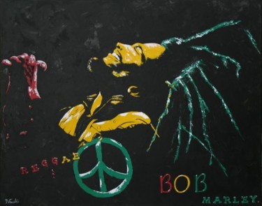 Painting titled "bob marley" by Isabelle Vauche, Original Artwork