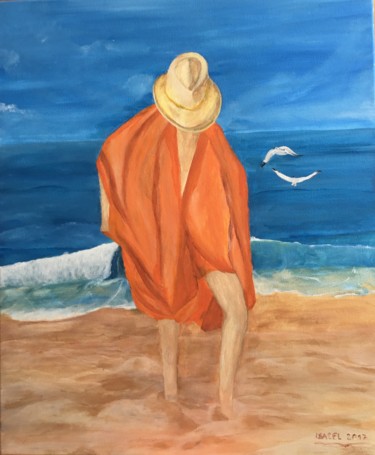 Painting titled "Paseando por la pla…" by Isamenara, Original Artwork