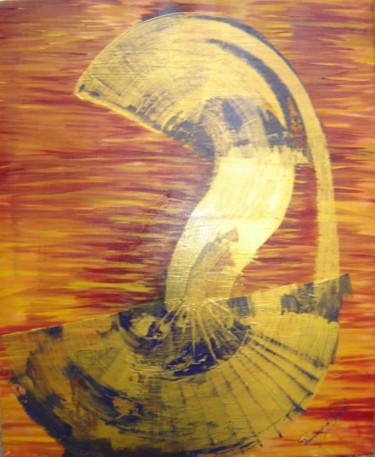 Peinture intitulée "Fontaine d'or" par Princesse Sylviane D Isangel, Œuvre d'art originale, Huile