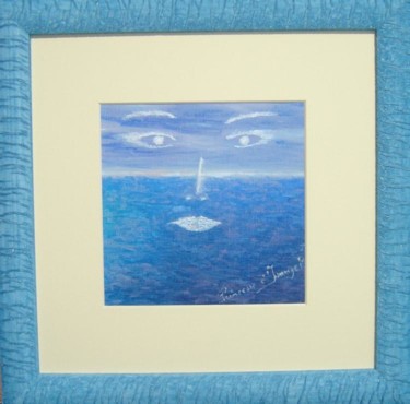 Peinture intitulée "les yeux du ciel d'…" par Princesse Sylviane D Isangel, Œuvre d'art originale, Autre