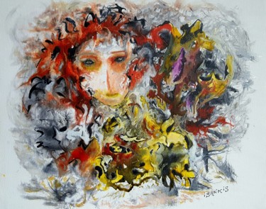 Malerei mit dem Titel "Athénienne" von Isankis, Original-Kunstwerk, Tinte