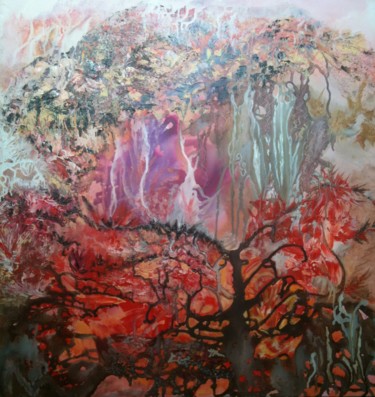 Peinture intitulée "La forêt enchantée" par Isankis, Œuvre d'art originale, Encre