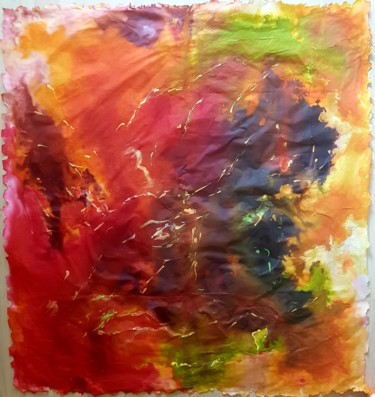 Peinture intitulée "Rouge 2" par Isankis, Œuvre d'art originale, Encre