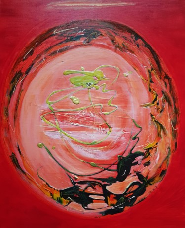 Peinture intitulée "Rouge 3" par Isankis, Œuvre d'art originale, Acrylique