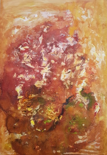 Peinture intitulée "terre orange" par Isankis, Œuvre d'art originale, Acrylique