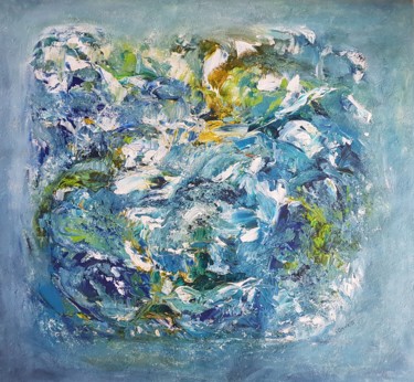 Painting titled "Bleu 2" by Isankis, Original Artwork, Acrylic