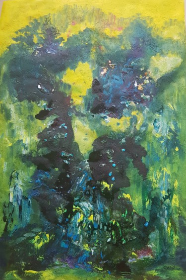 Malerei mit dem Titel "Mont des oliviers" von Isankis, Original-Kunstwerk, Acryl