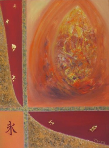 Peinture intitulée "FEU INTERIEUR" par Isankis, Œuvre d'art originale, Acrylique