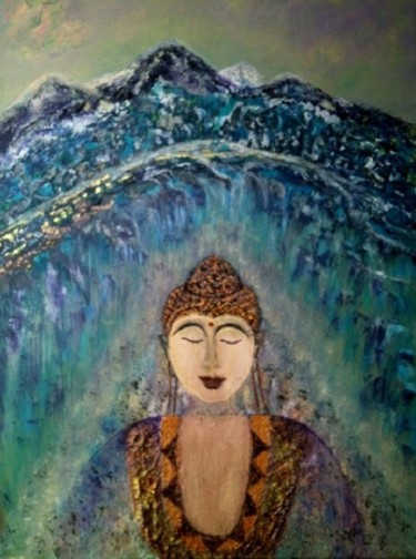 Schilderij getiteld "bouddha" door Isankis, Origineel Kunstwerk, Acryl