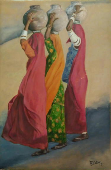 Pintura titulada "mujeres-oleo-sobre-…" por Isabel Pastor, Obra de arte original