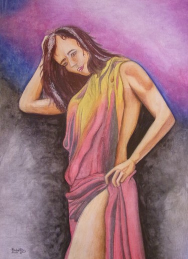 Painting titled "S/Título I - S / Ti…" by Isabel Cabrita, Original Artwork, Watercolor