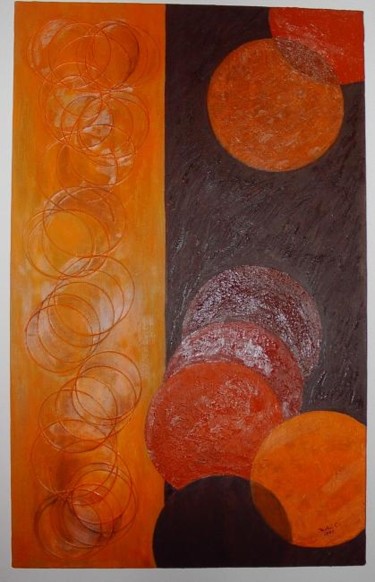 Painting titled "ABSTRACTO/BOLAS" by Isabel Carvalho, Original Artwork