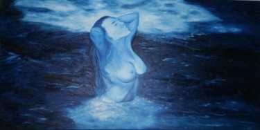 Painting titled "MULHER NA ÁGUA" by Isabel Carvalho, Original Artwork