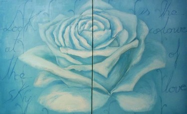 Pintura titulada "rosa azul" por Vieiro Torres, Isabel, Obra de arte original