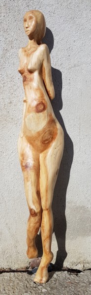 Skulptur mit dem Titel "Octavia" von Iscara, Original-Kunstwerk, Holz