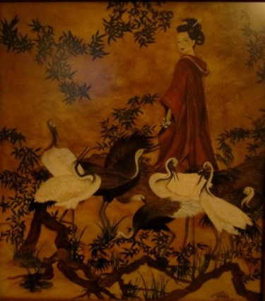 Peinture intitulée "Insondable béatitude" par Isha, Œuvre d'art originale, Huile